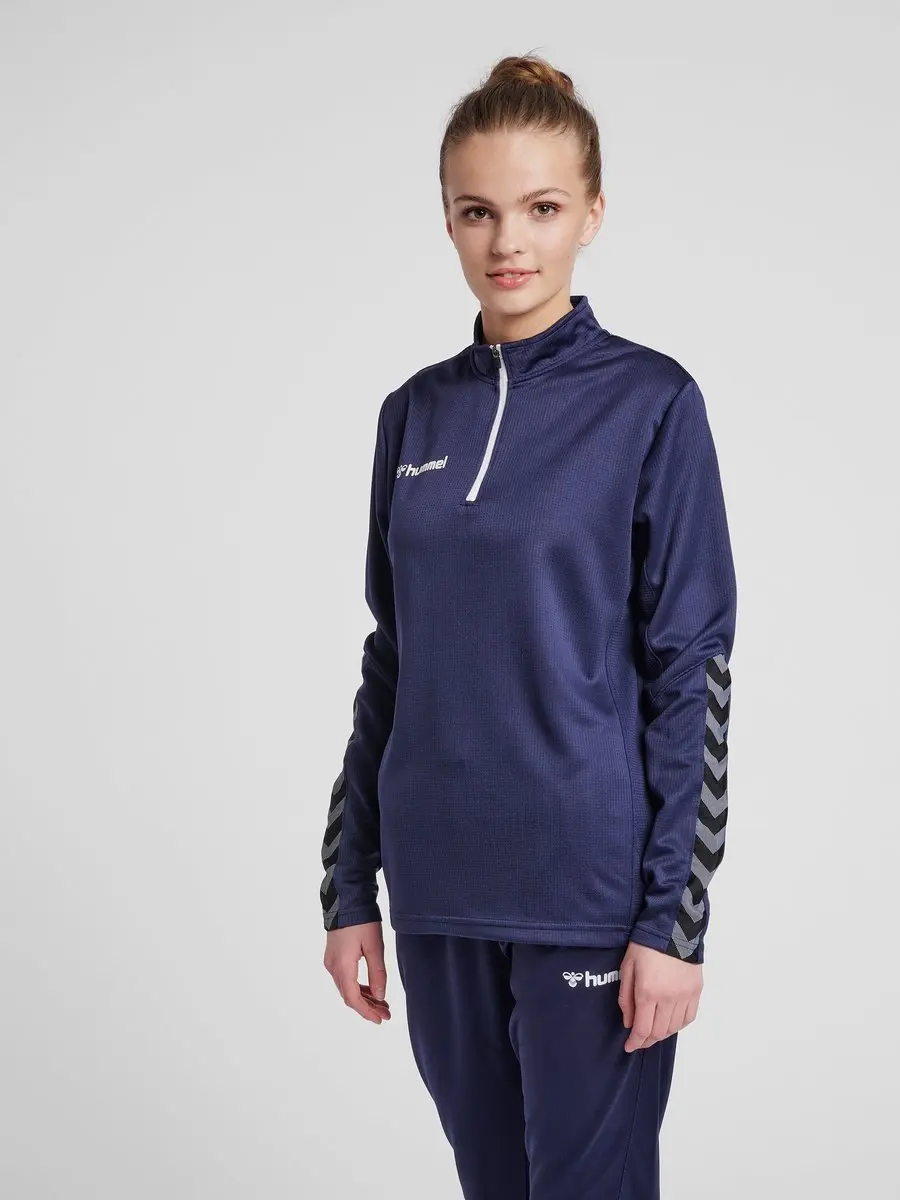 Hummel Hmlauthentic Half Zip Dames Sweater XXL - Blauw