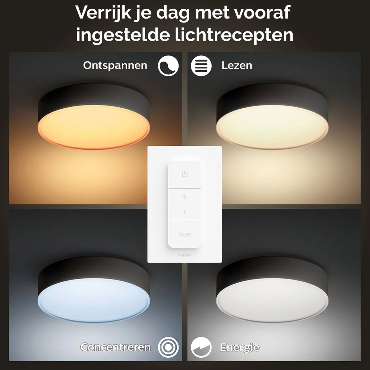 Philips Hue Enrave Plafondlamp 26cm - Zwart