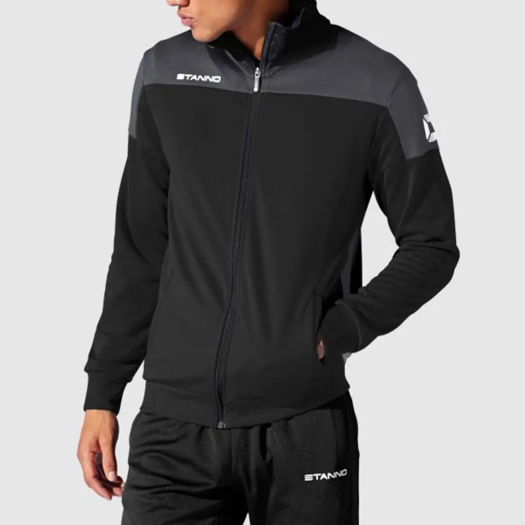 Stanno Pride Full Zip Jack 164 - Zwart/Antraciet