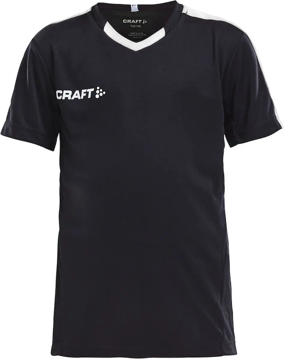 Craft Progress Contrast Shirt Korte Mouw Kinderen 134/140 - Zwart/Wit