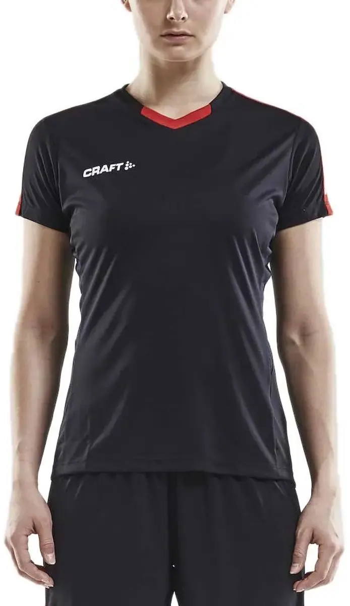 Craft Progress Contrast Shirt Dames - S - Zwart/Rood