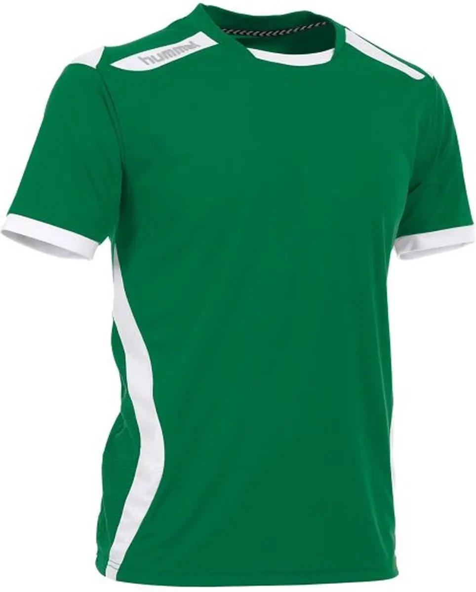 hummel Club S/S Sportshirt Unisex - Maat S - Groen/Wit