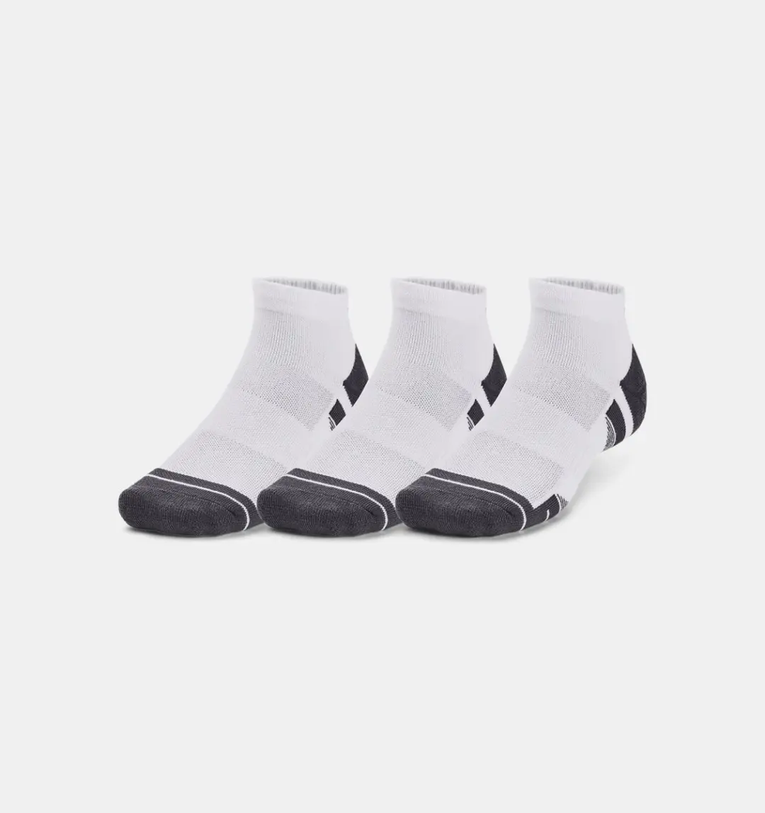 Under Armour UA Performance Tech 3pk Sportsokken - Wit/Grijs