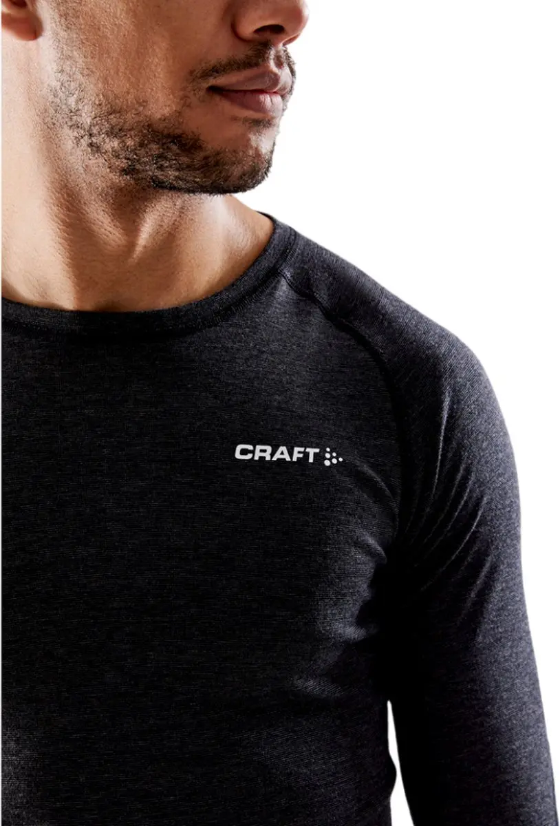 Craft Core Wool Merino LS Tee - Thermoshirt Heren - Zwart S - afbeelding 6 van 6