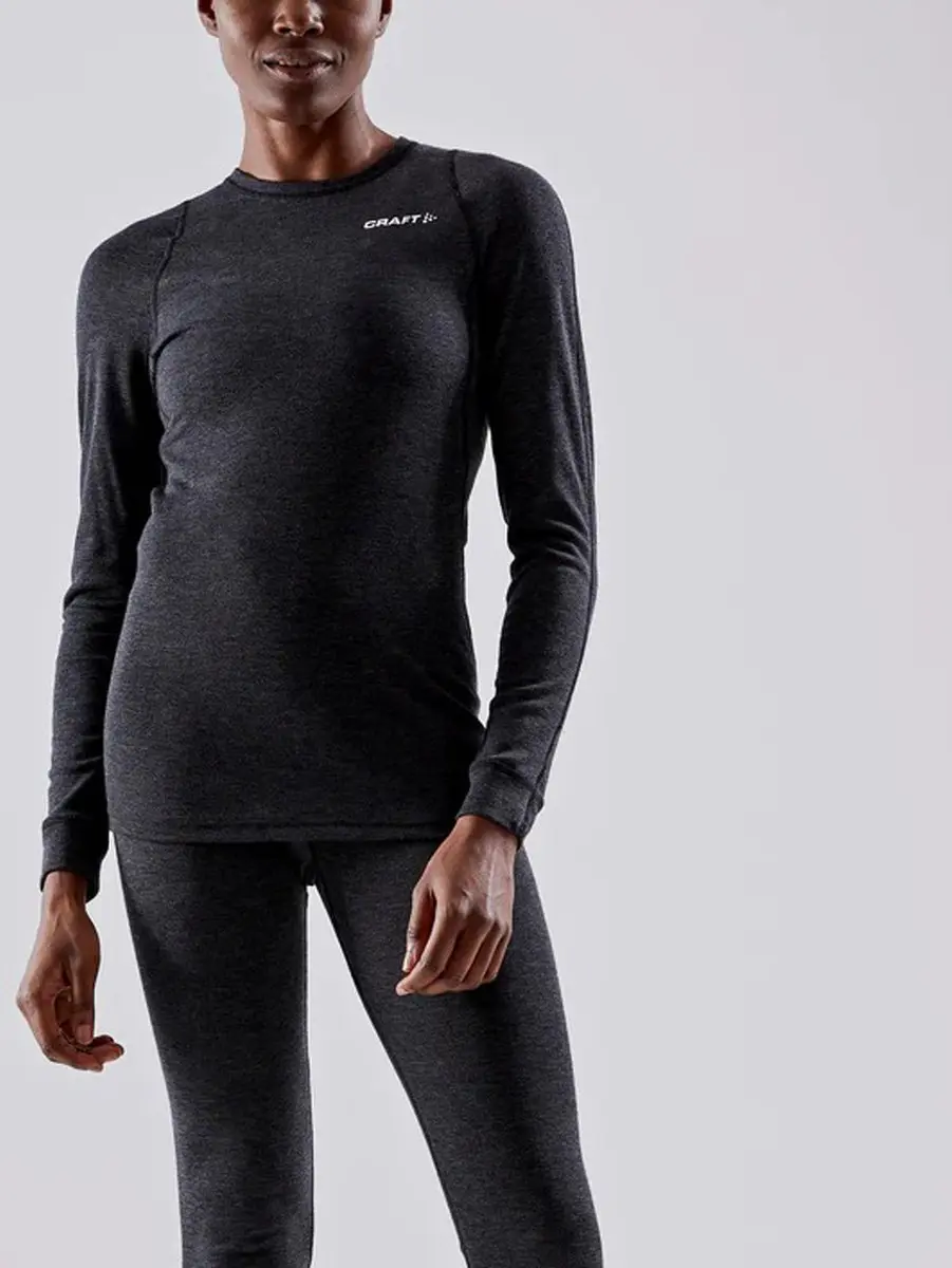 Craft Core Wool Merino LS Tee - Thermoshirt Heren - Zwart S