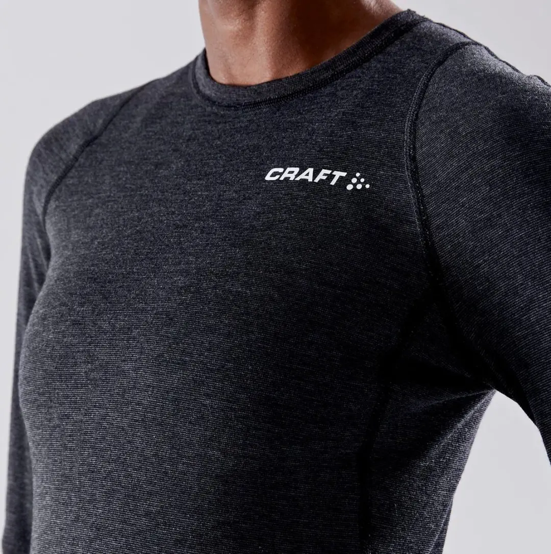 Craft Core Wool Merino LS Tee - Thermoshirt Heren - Zwart S