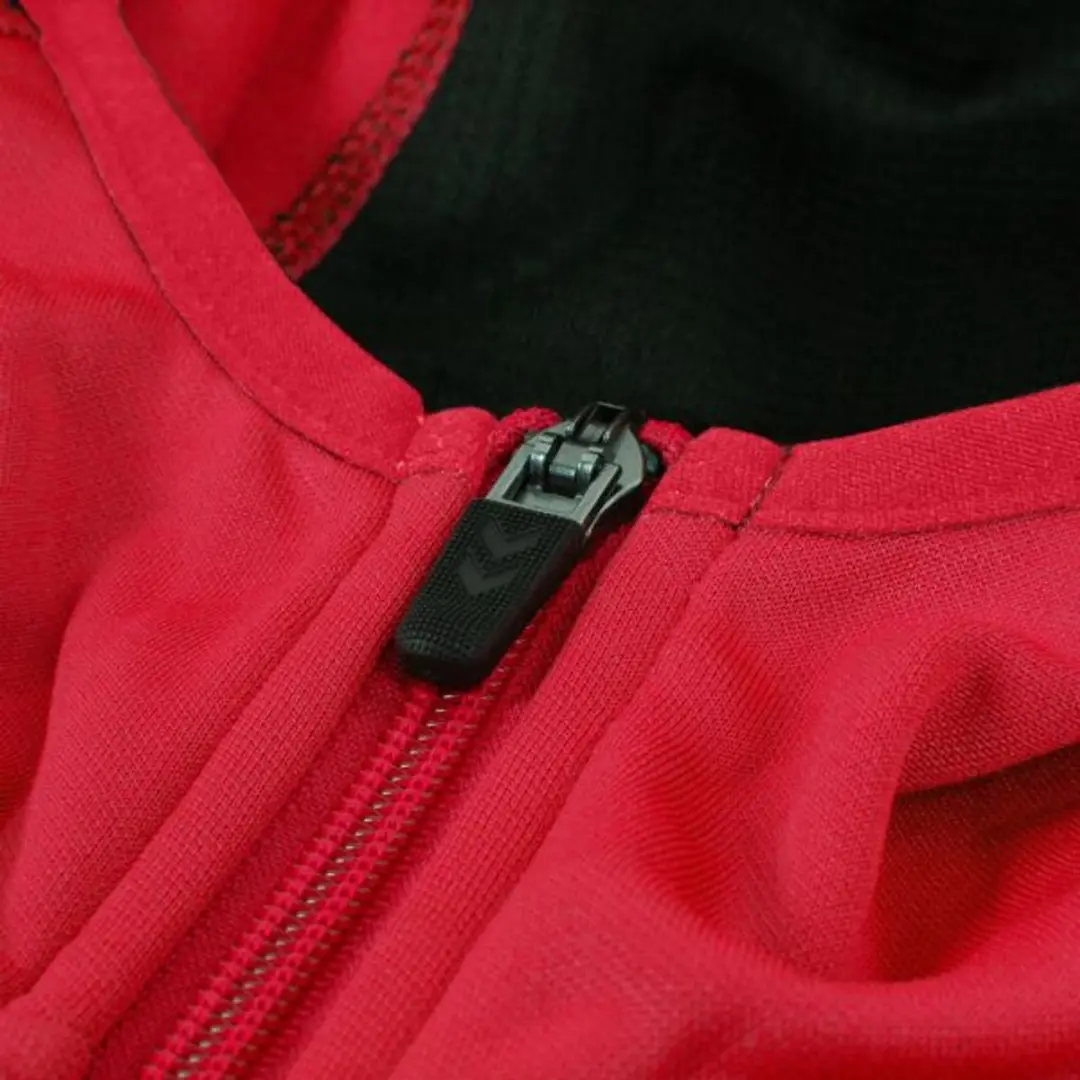 Hummel Ground Hooded Training Jacket - Maat L - Rood/Zwart