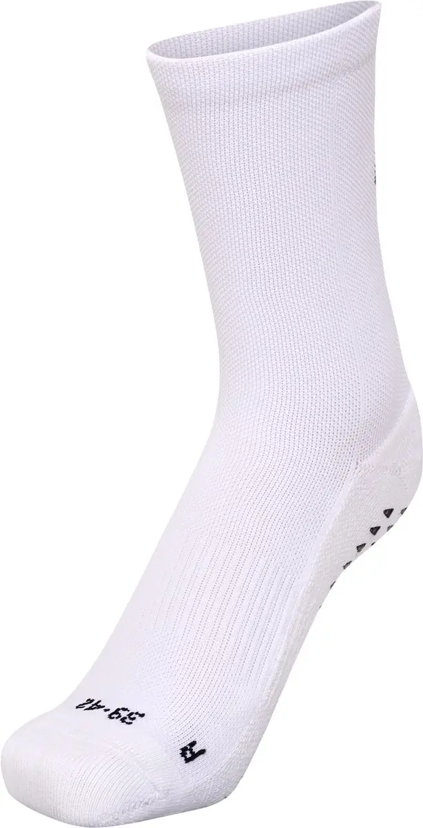 Hummel Essential Grip Lange Sokken 35-38 - Wit/Zwart