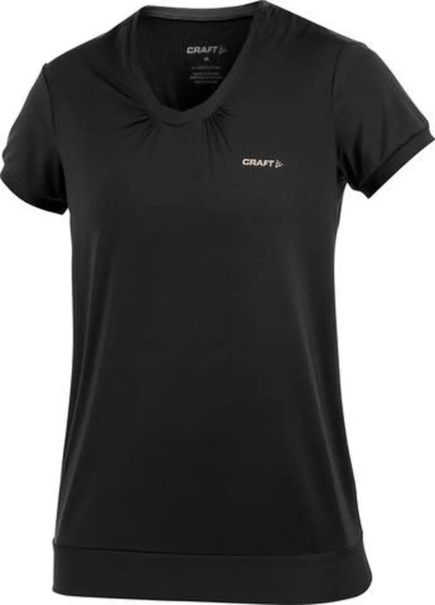 Craft Active Run Funk Dames Hardloopshirt - Kort - L - Zwart