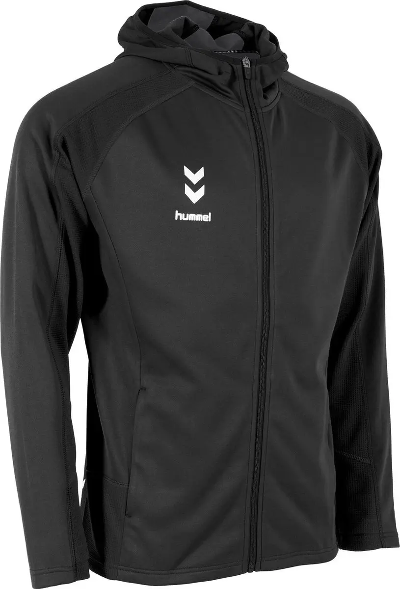 Hummel Ground Hooded Training Jacket - Maat M - Zwart/Grijs - afbeelding 6 van 6