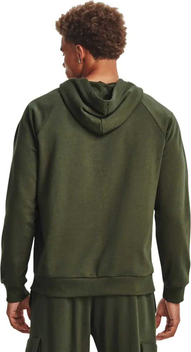 Under Armour UA Rival Fleece Hoodie Heren - Groen/Wit - L - afbeelding 6 van 6