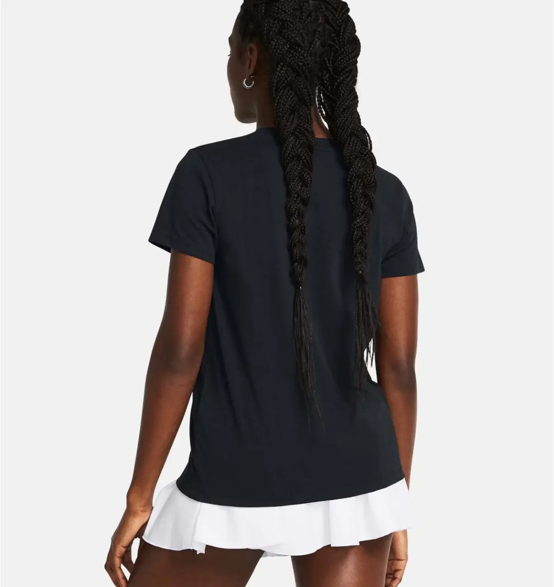 Under Armour Rival Core SS-BLK Dames Sportshirt - Zwart/Wit