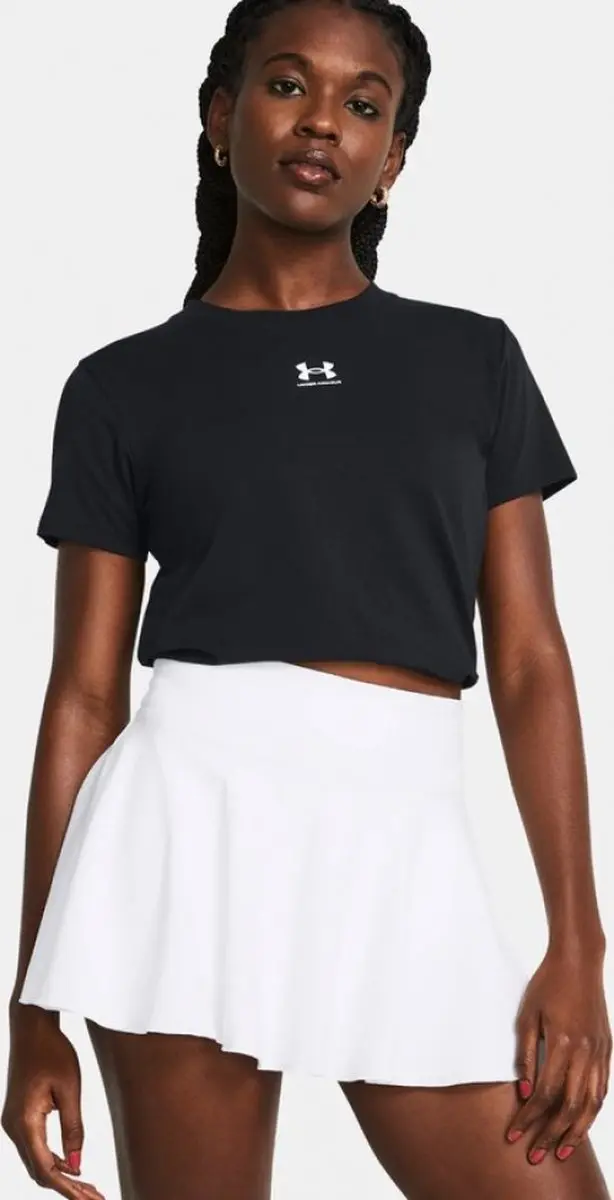 Under Armour Rival Core SS-BLK Dames Sportshirt - Zwart/Wit