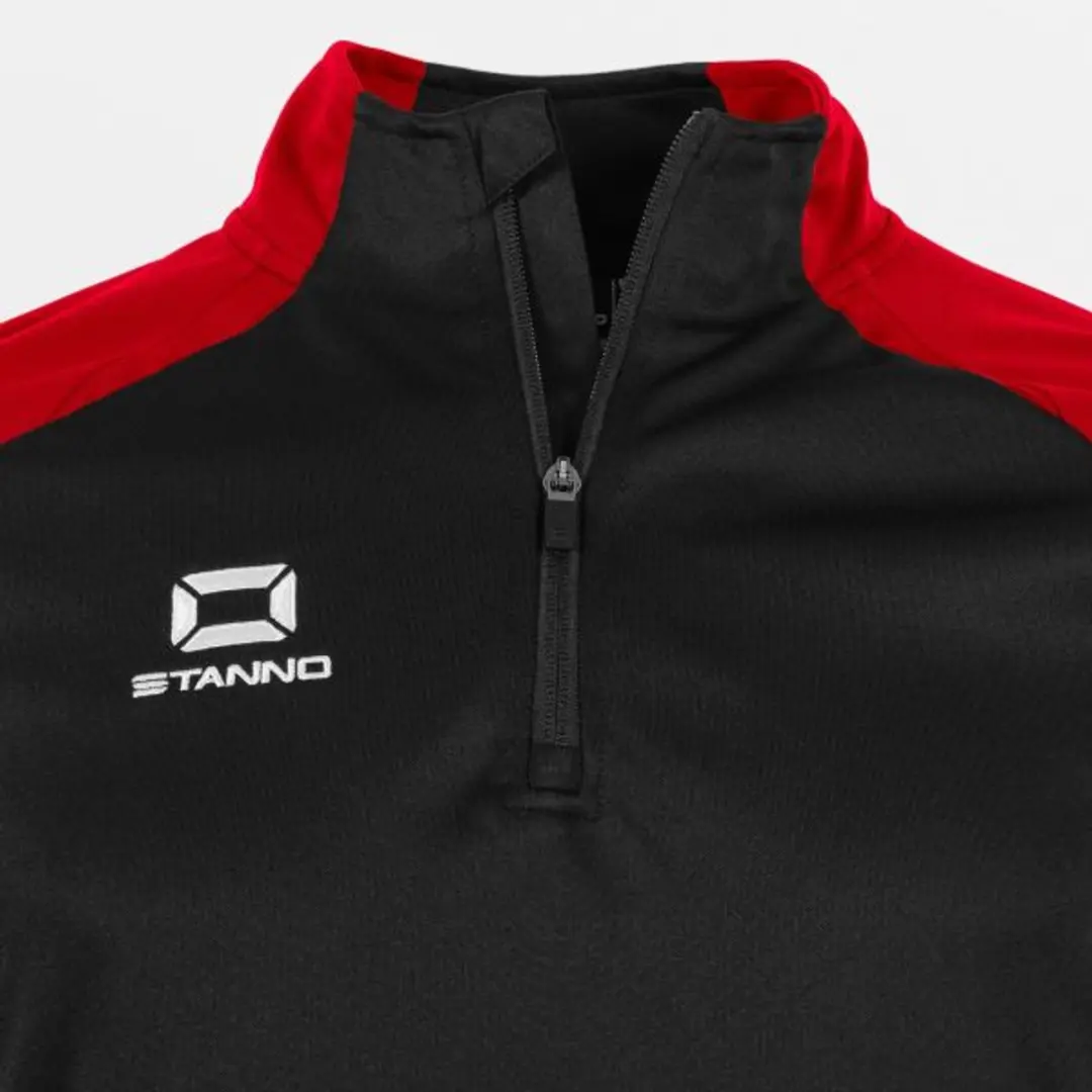 Stanno Stadio Quarter Zip Top 128 - Zwart/Rood
