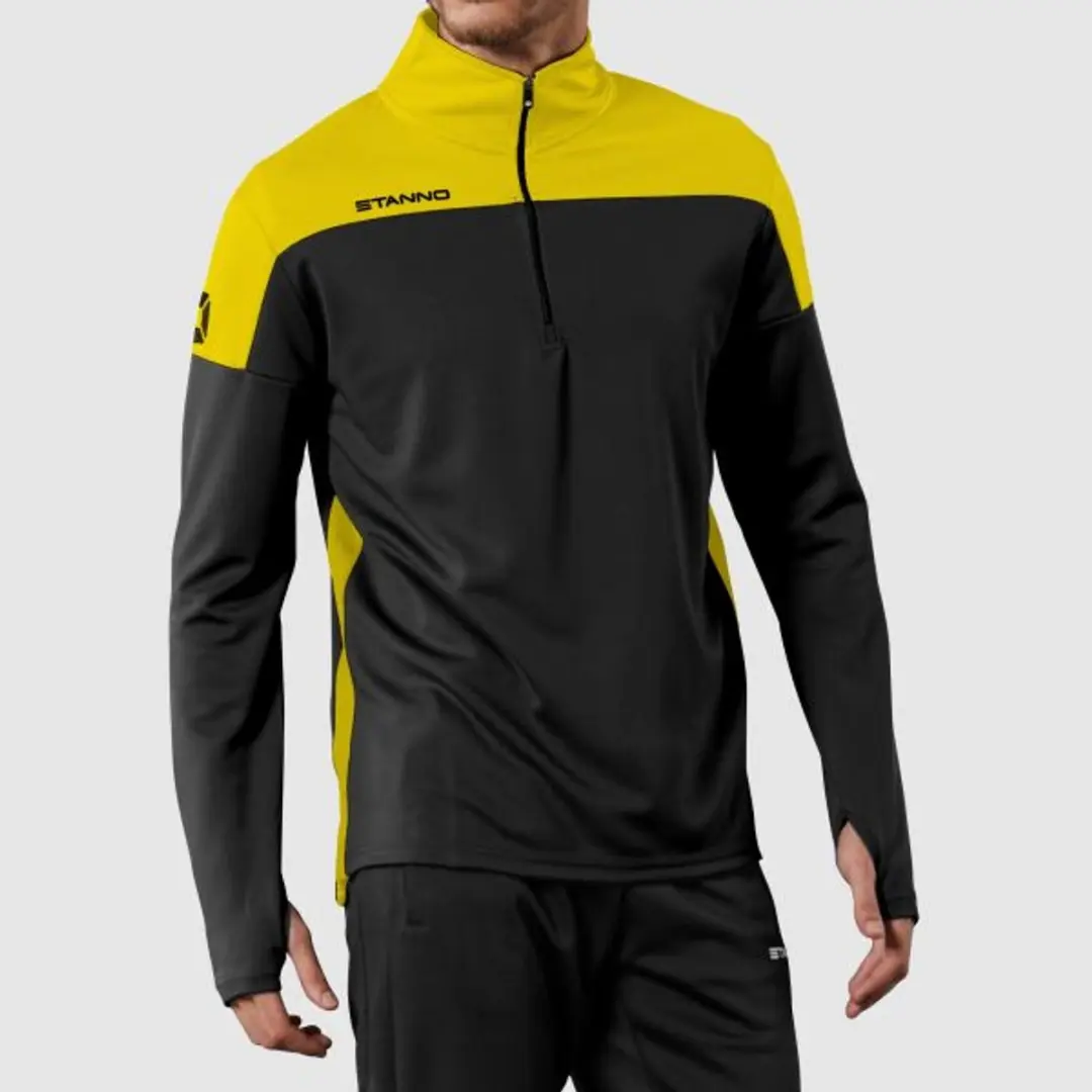 Stanno Pride 1/4 Zip Top - XL - Zwart/Geel