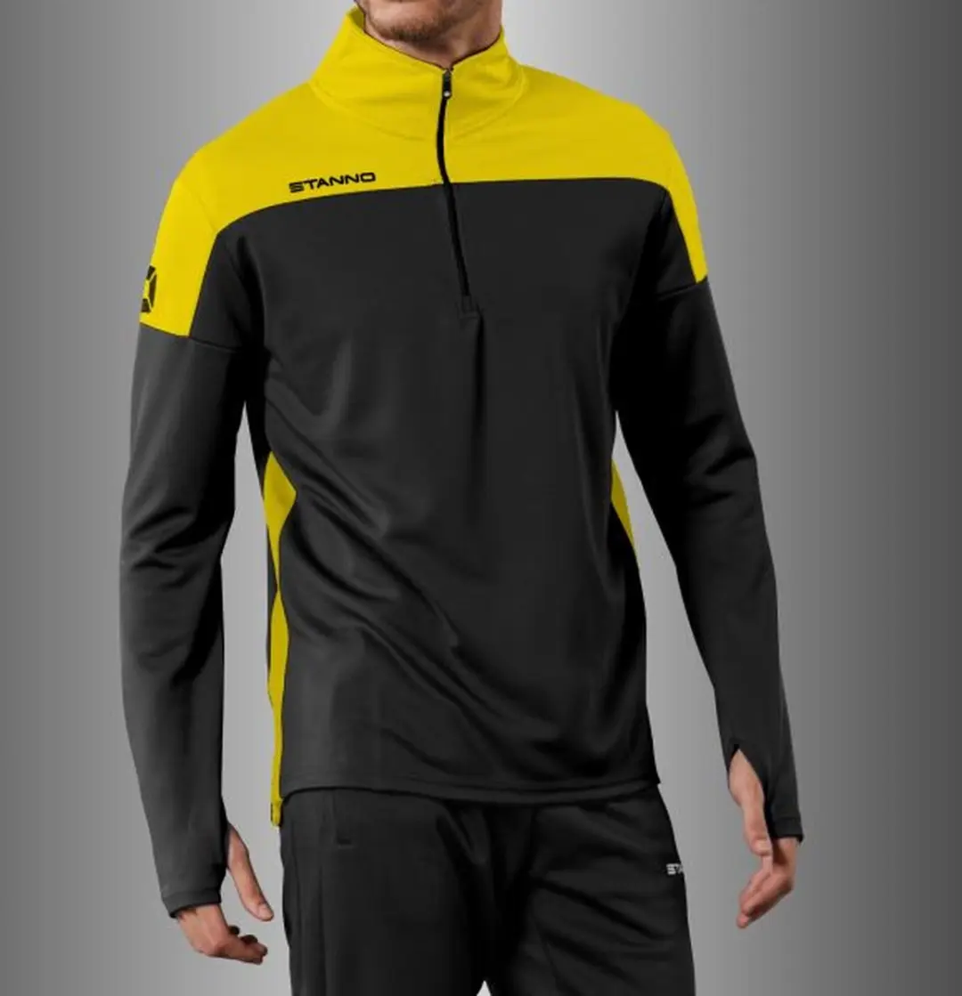 Stanno Pride 1/4 Zip Top - XL - Zwart/Geel