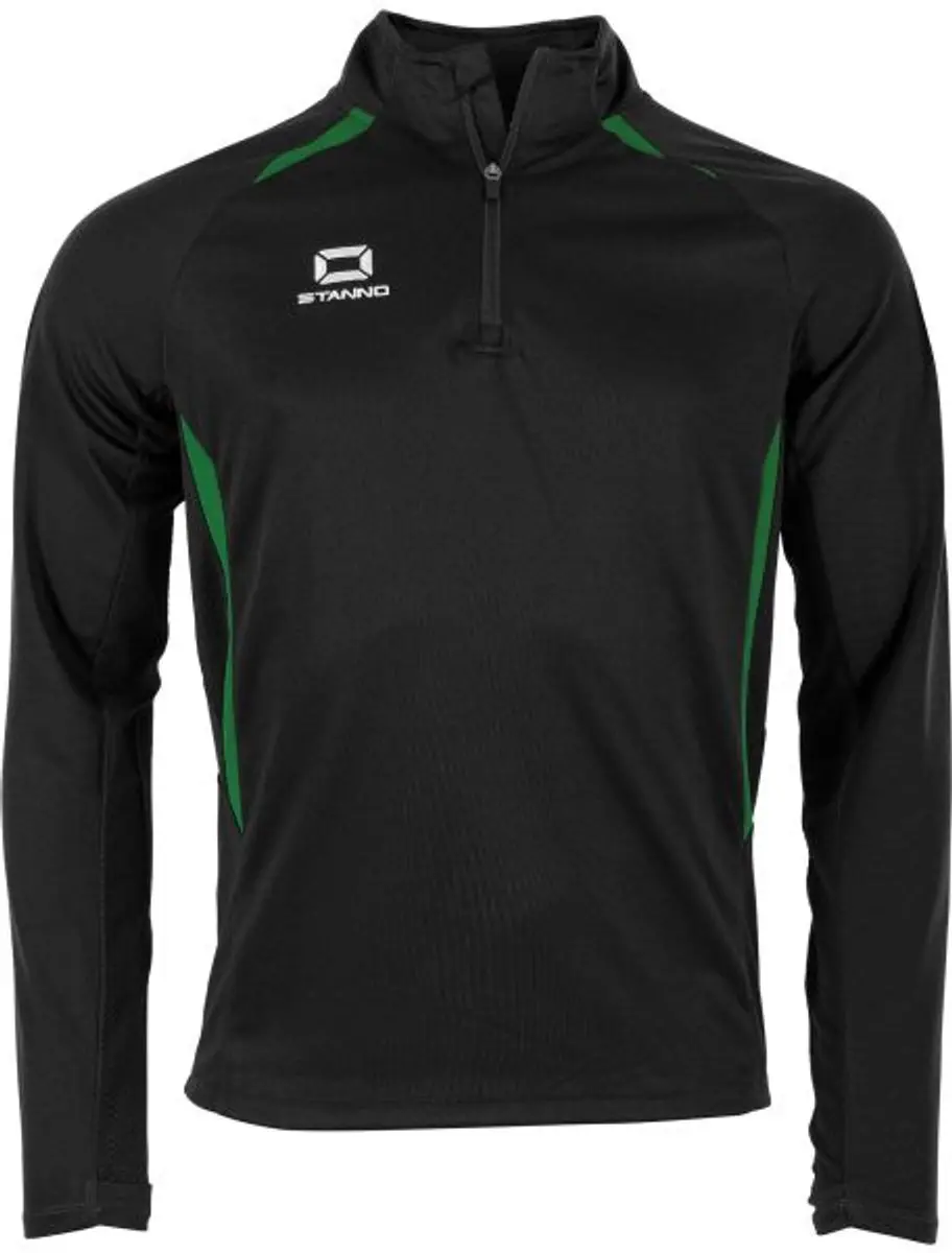 Stanno Stadio Quarter Zip Top - M - Zwart/ Groen
