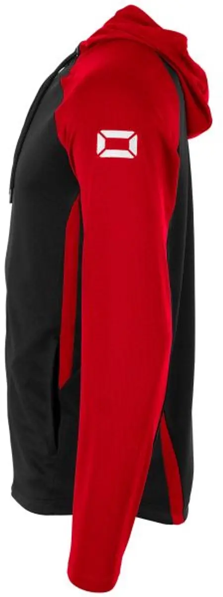 Stanno Stadio Hooded Full Zip Top 128 - Zwart/Rood