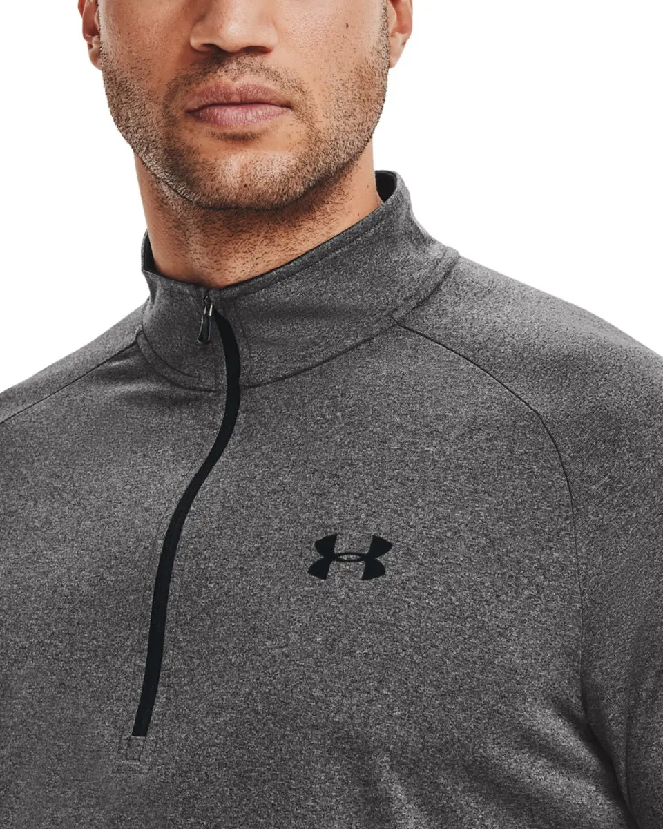 Under Armour UA Tech 2.0 1/2 Zip Heren Sporttrui - Carbon Heather/Zwart