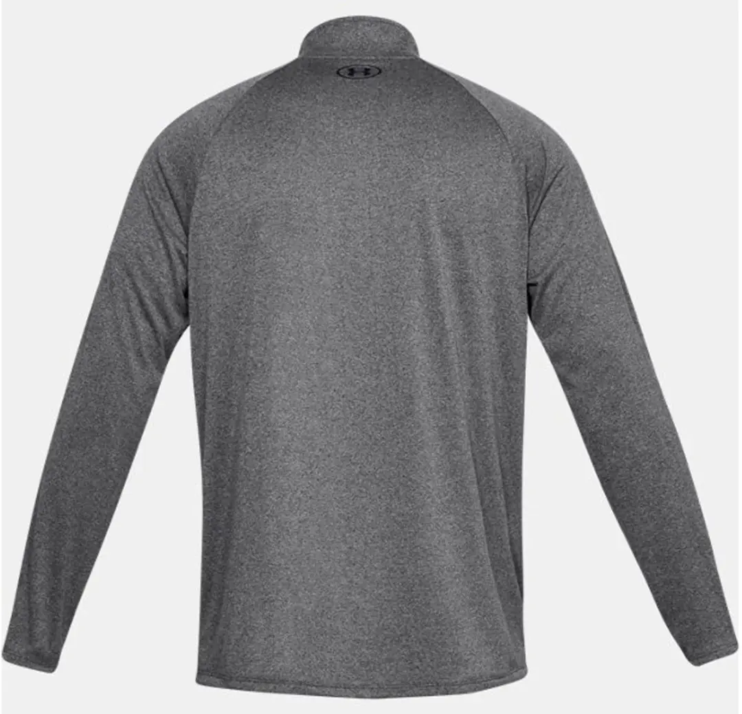 Under Armour UA Tech 2.0 1/2 Zip Heren Sporttrui - Carbon Heather/Zwart - afbeelding 6 van 6