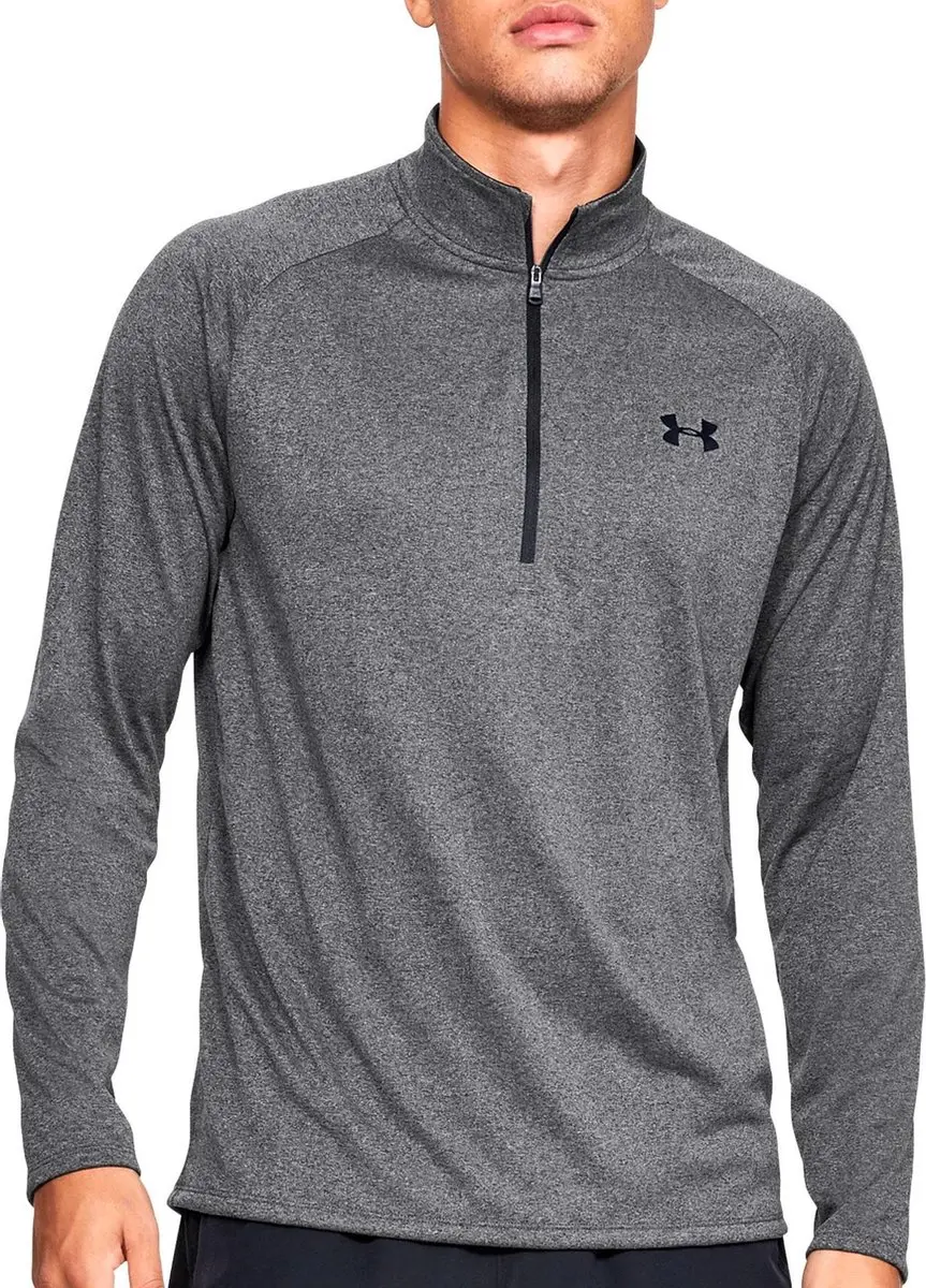 Under Armour UA Tech 2.0 1/2 Zip Heren Sporttrui - Carbon Heather/Zwart