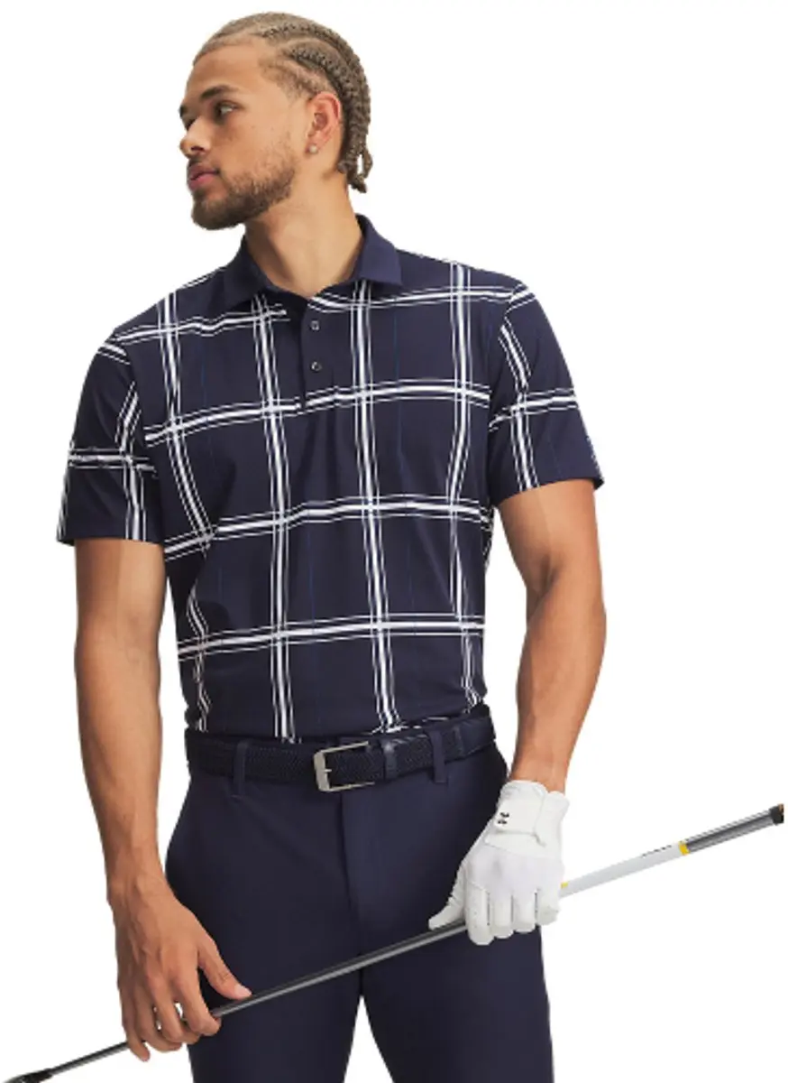 Under Armour ArmourDry Polo Fairway Plaid - M - Navy