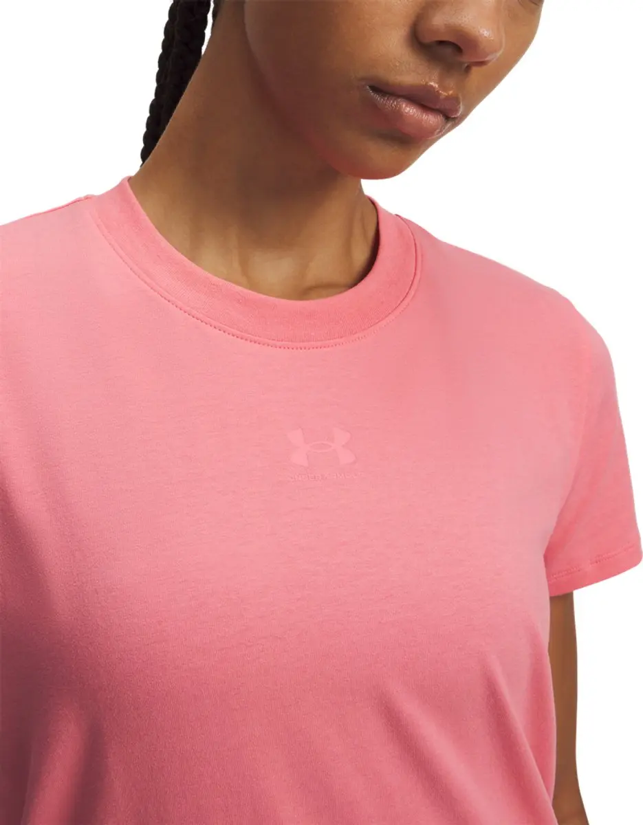 Under Armour UA Rival Core SS-PNK Dames Sportshirt - Bittersweet Roze