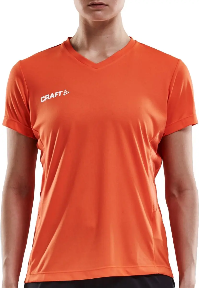 Craft Squad Solid SS Shirt Dames - Maat M - Oranje/Wit