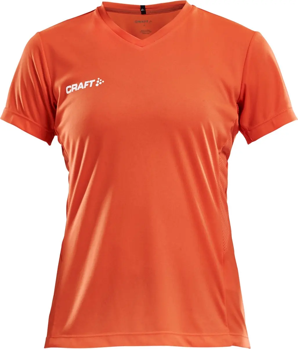 Craft Squad Solid SS Shirt Dames - Maat M - Oranje/Wit