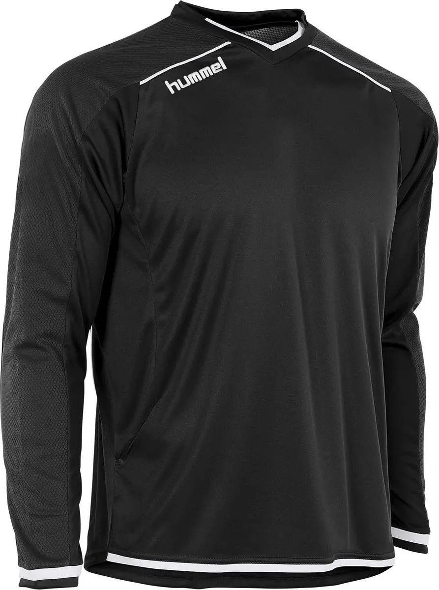 hummel Leeds L/S Sportshirt - Maat L - Zwart