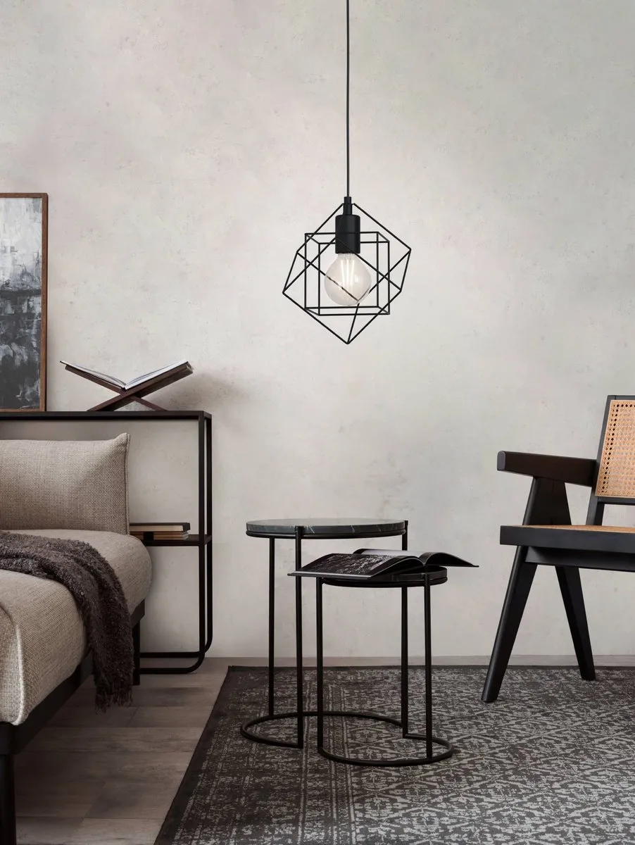 Eglo Straiton Hanglamp E27 - 20,5 cm - Zwart - afbeelding 6 van 6