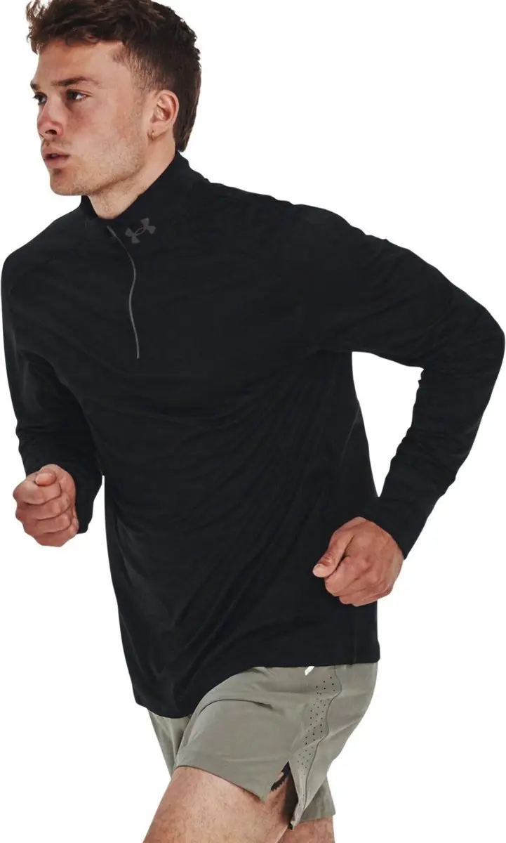 Under Armour Qualifier Run Hardloopshirt - L - Zwart