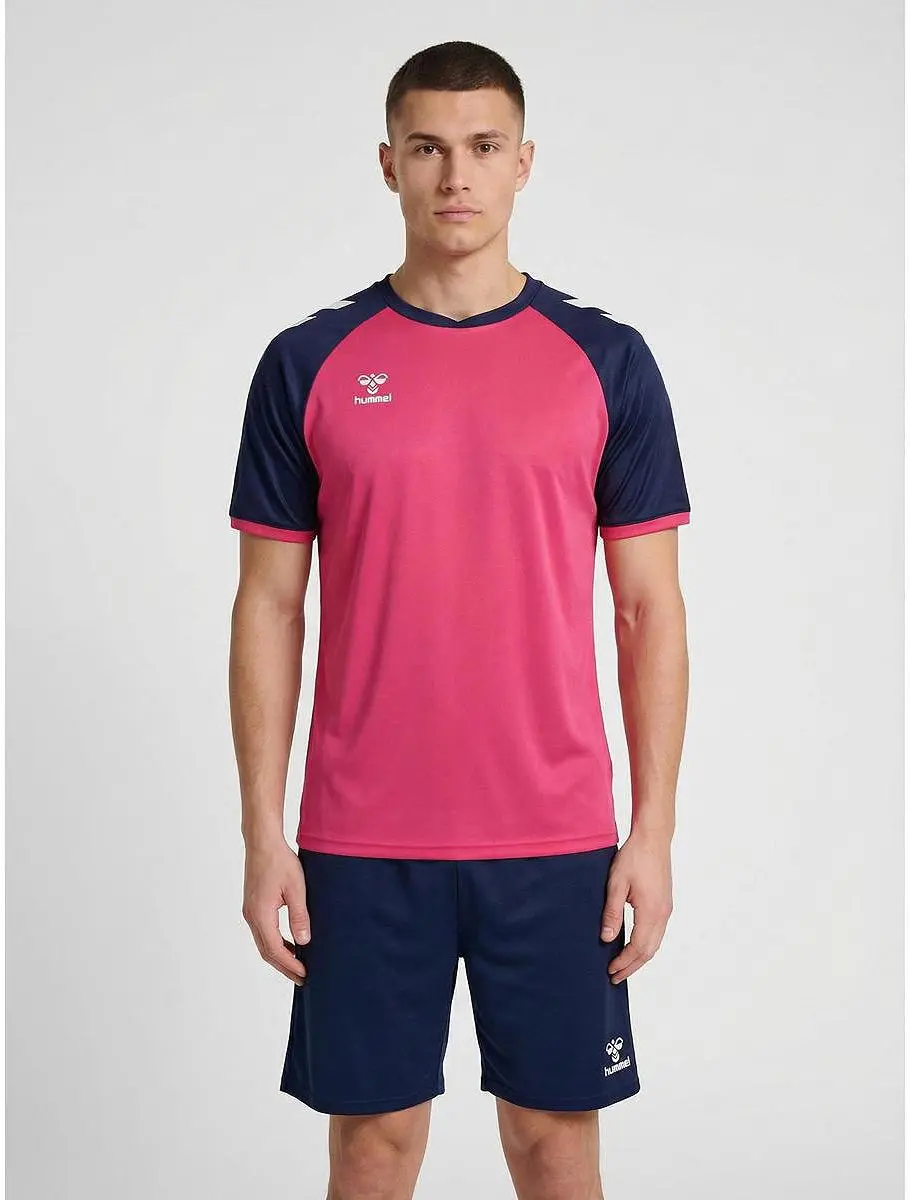 Hummel Match League Shirt Heren - Raspberry/Marine 2XL