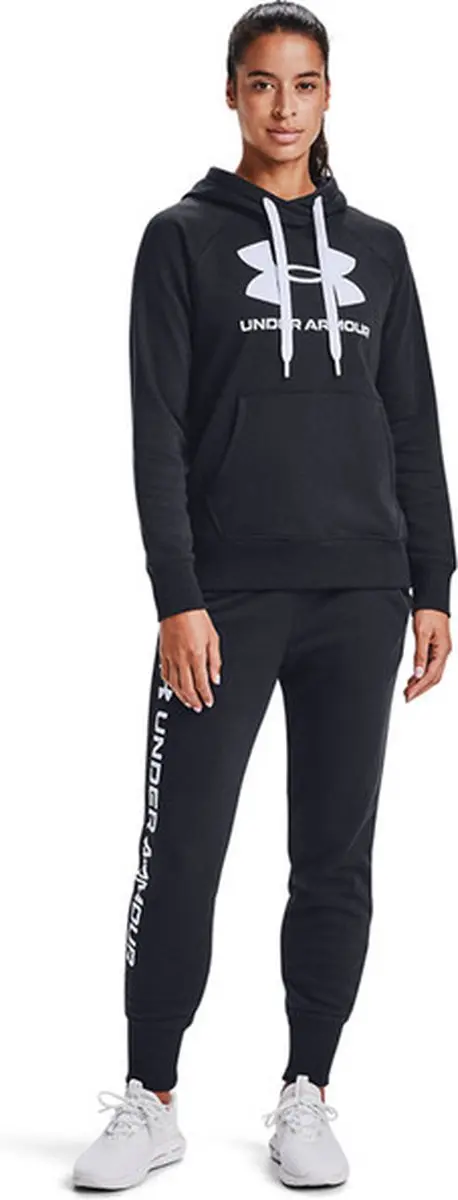 Under Armour Rival Fleece Logo Hoodie Dames - XS - Zwart/Wit