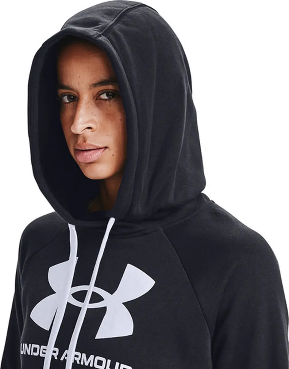 Under Armour Rival Fleece Logo Hoodie Dames - XS - Zwart/Wit