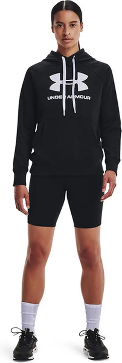 Under Armour Rival Fleece Logo Hoodie Dames - XS - Zwart/Wit
