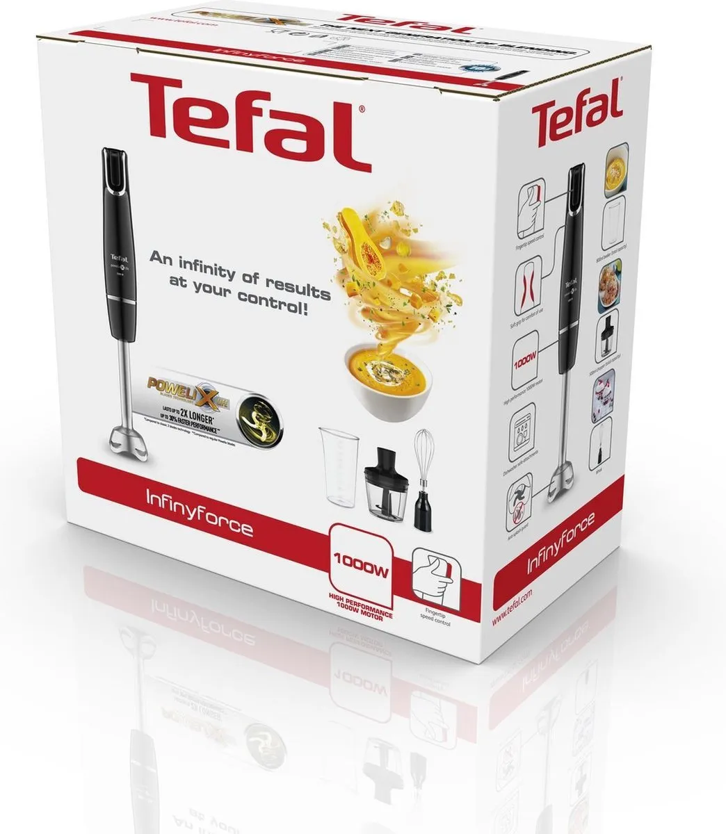 Tefal InfinyForce HB9438 Staafmixer 1000W - Zwart - afbeelding 6 van 6