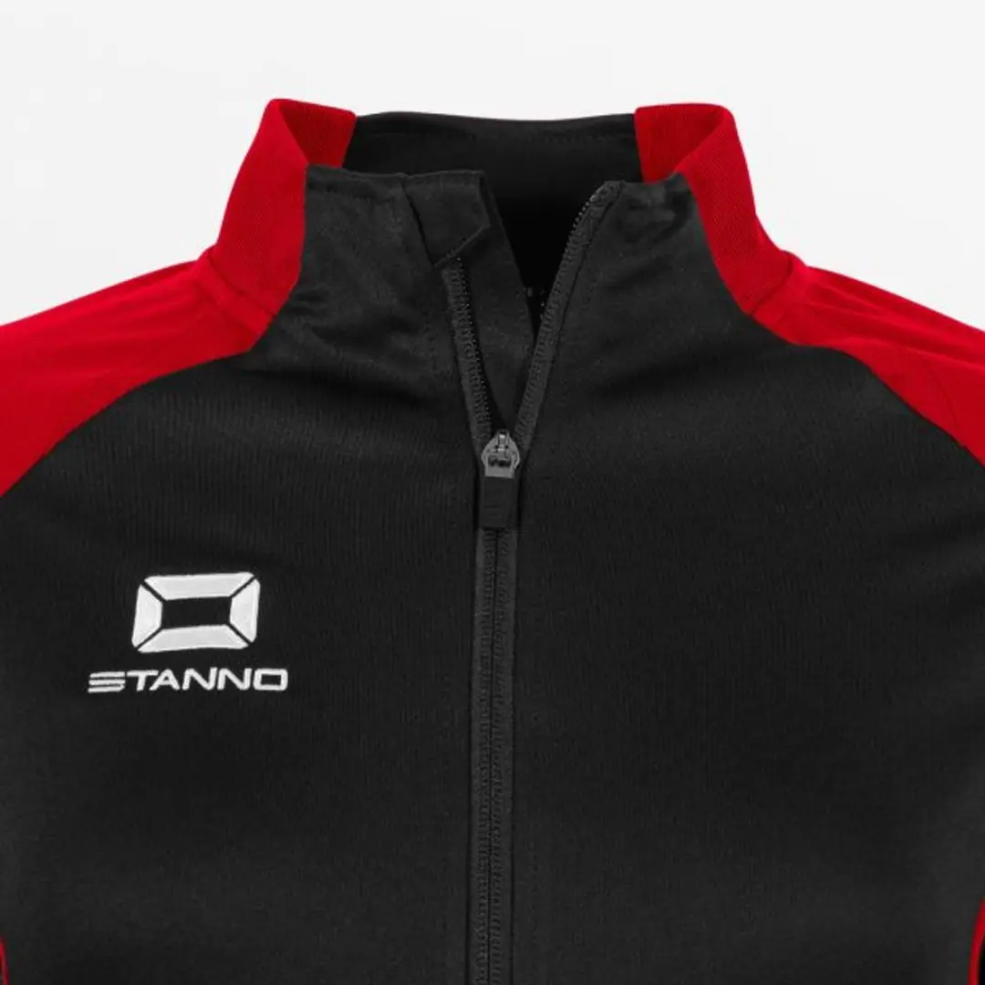 Stanno Stadio Full Zip Top Dames XS - Zwart/Rood