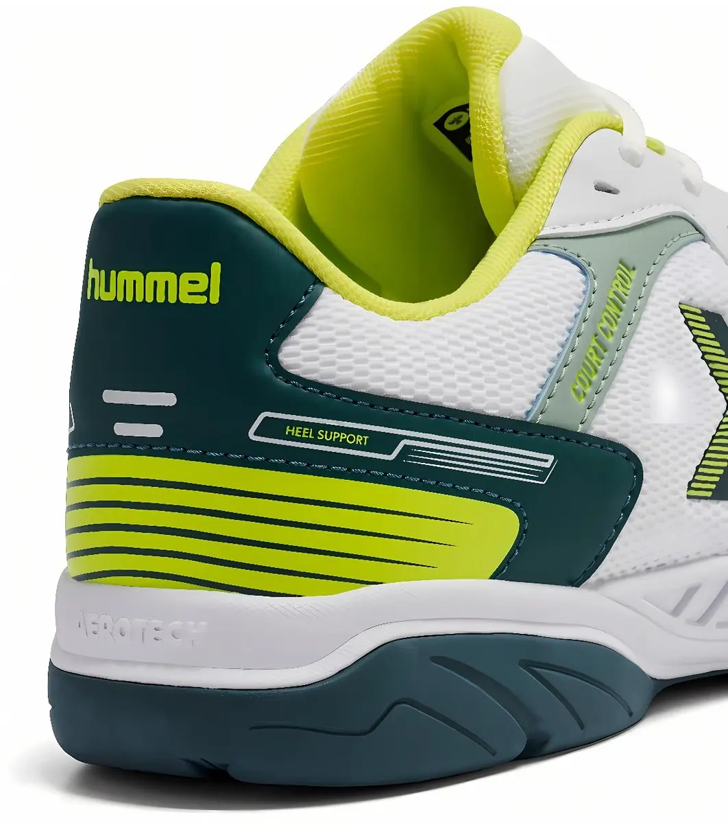 Hummel Court Control II 225341 Handbalschoen - 49 - White/Green/Yellow