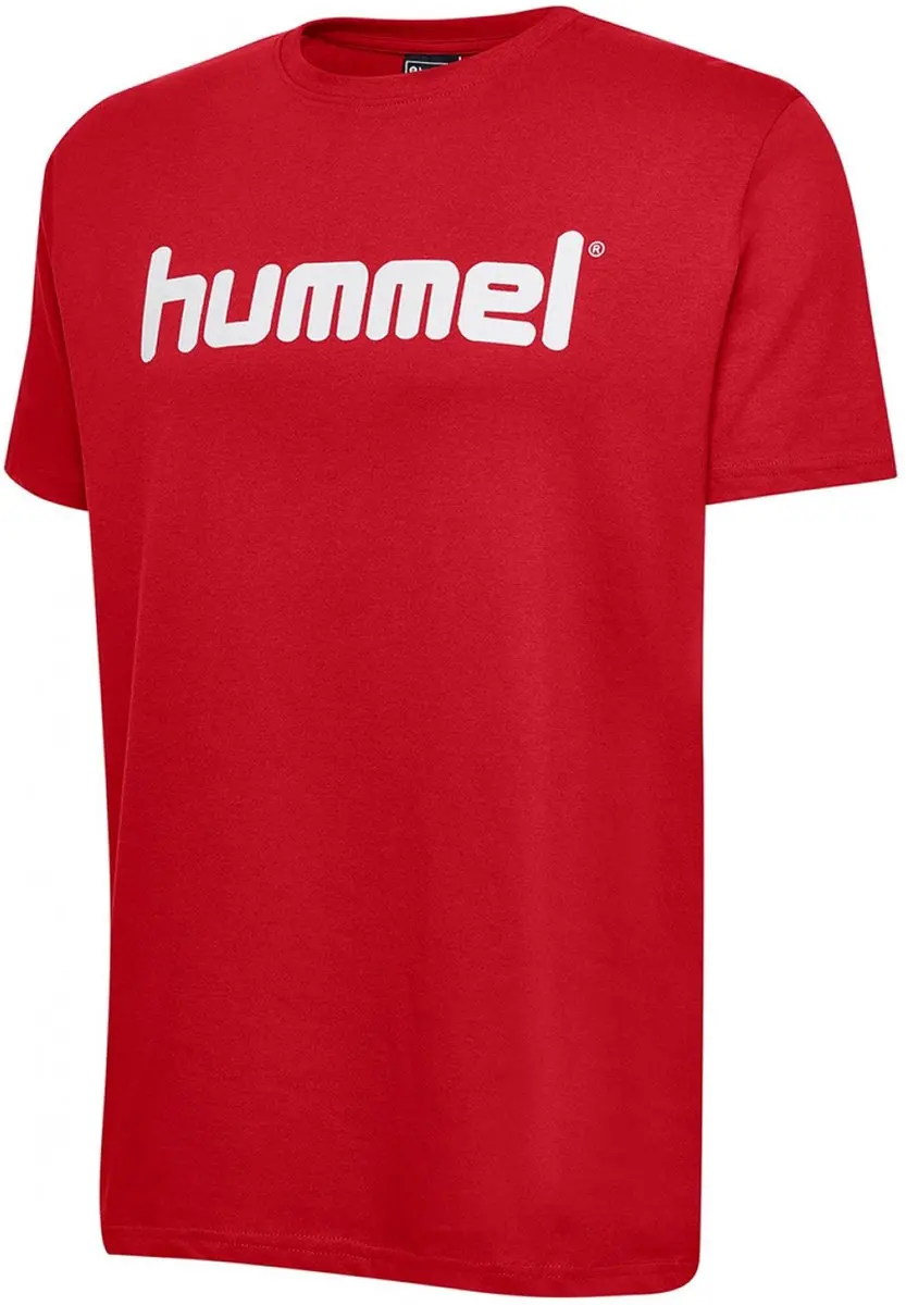 Hummel Go Cotton Logo Shirt Heren - XL - Rood/Wit