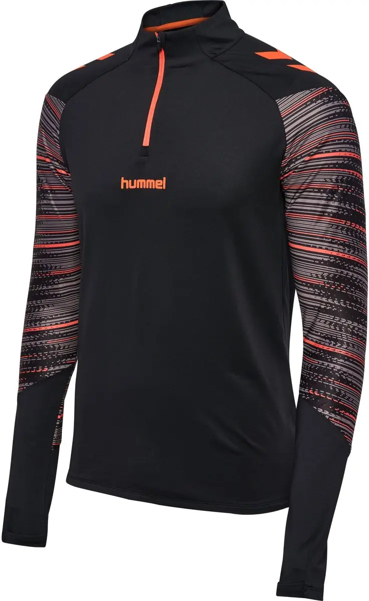 Hummel Hmlblaze Pro Training Half Zip T-shirt - Black/Orange