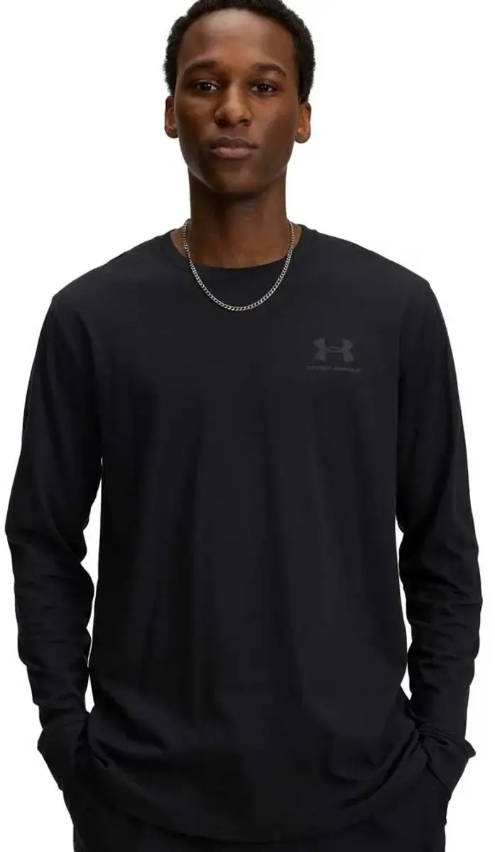 Under Armour UA Sportstyle Left Chest Heren Sportshirt - Zwart - afbeelding 6 van 6