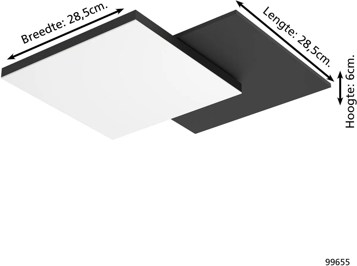 Eglo Tamuria Plafondlamp LED Ø28.5cm - Zwart/Bruin