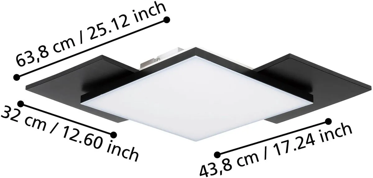 Eglo Tamuria Plafondlamp LED Ø28.5cm - Zwart/Bruin - afbeelding 6 van 6
