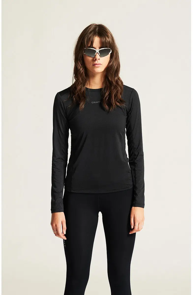 Craft ADV Essence LS Tee 2 W Dames Sportshirt - L - Zwart