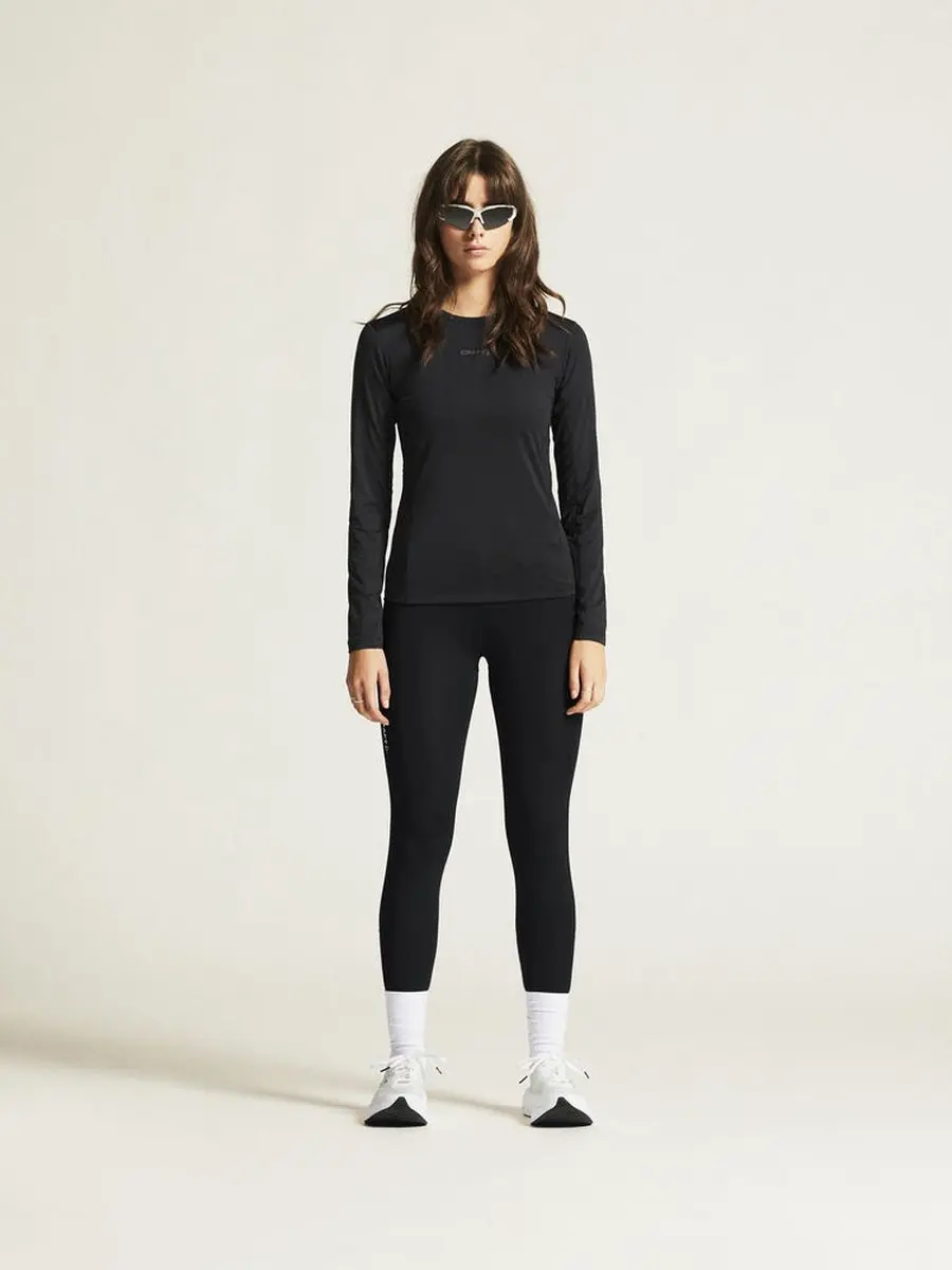 Craft ADV Essence LS Tee 2 W Dames Sportshirt - L - Zwart