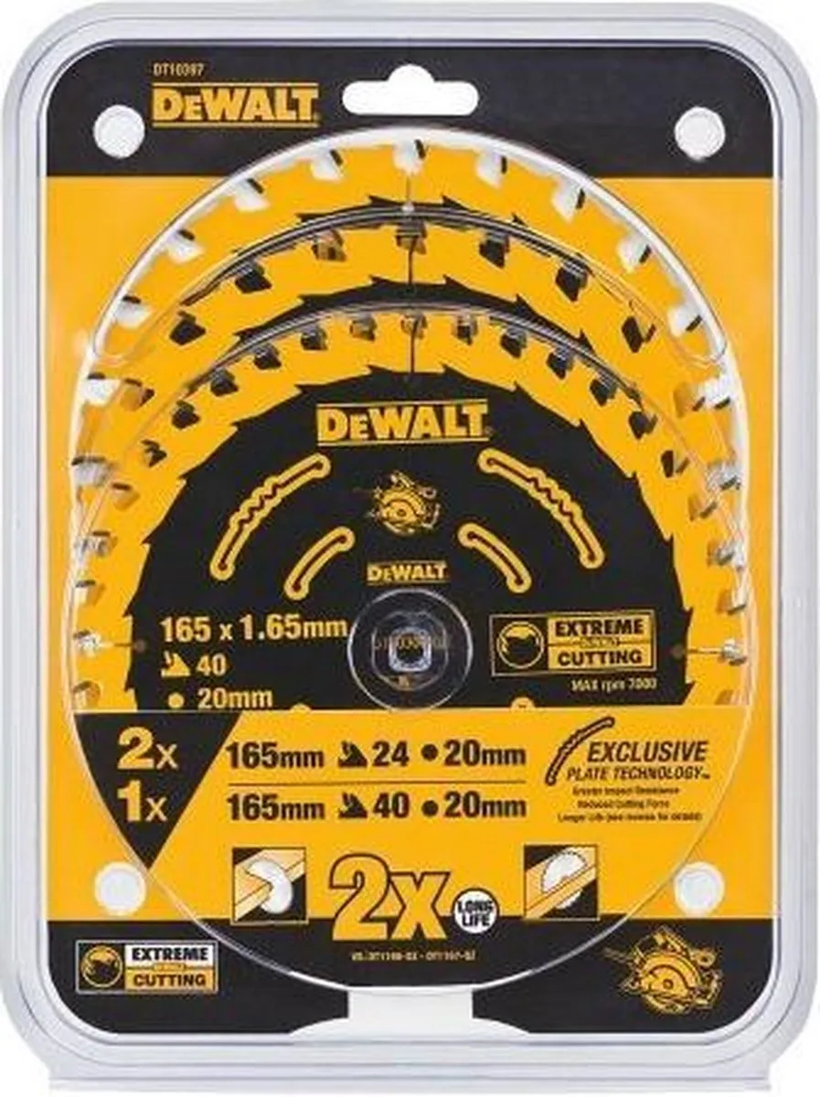 DeWalt DT10397 Cirkelzaagbladen Set 165mm
