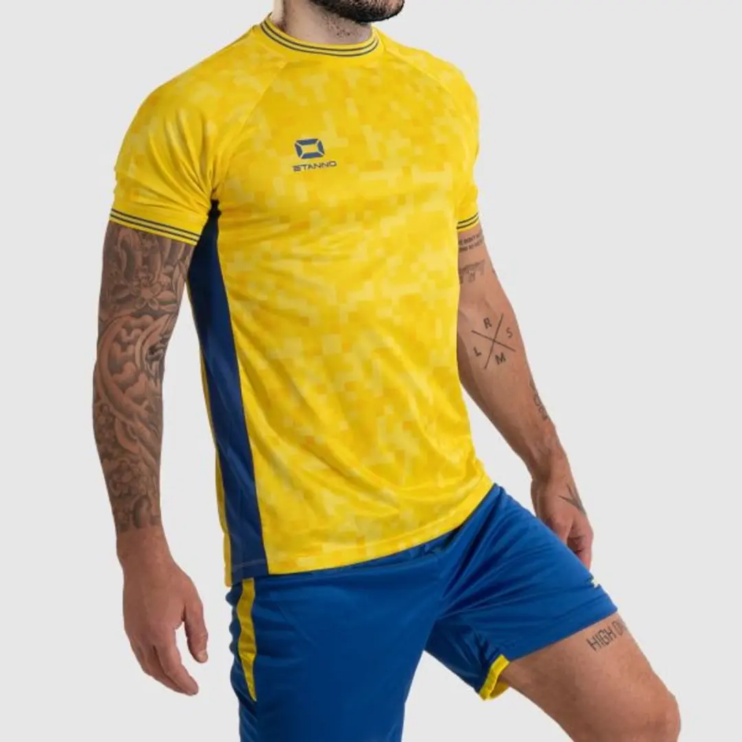 Stanno Pixel Shirt M - Geel/Blauw - afbeelding 6 van 6
