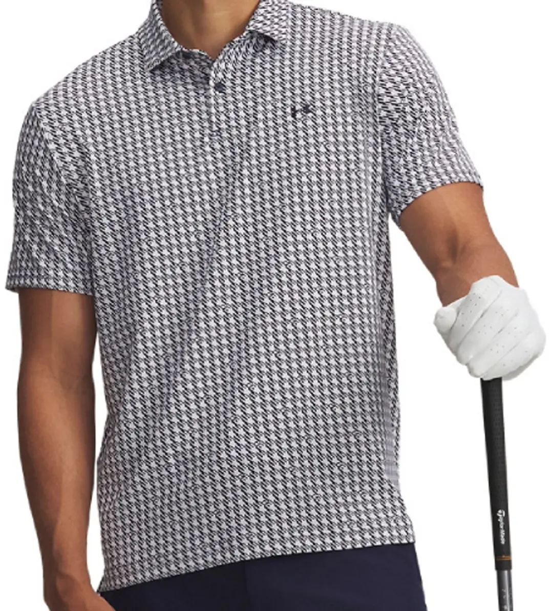 Under Armour T2G Polo Houndstooth Wit M