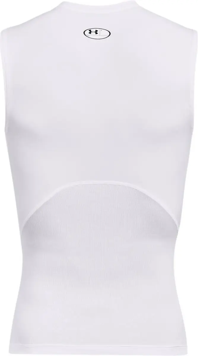 Under Armour UA HG Armour Comp SL-WHT Heren Sportshirt - Wit/Zwart